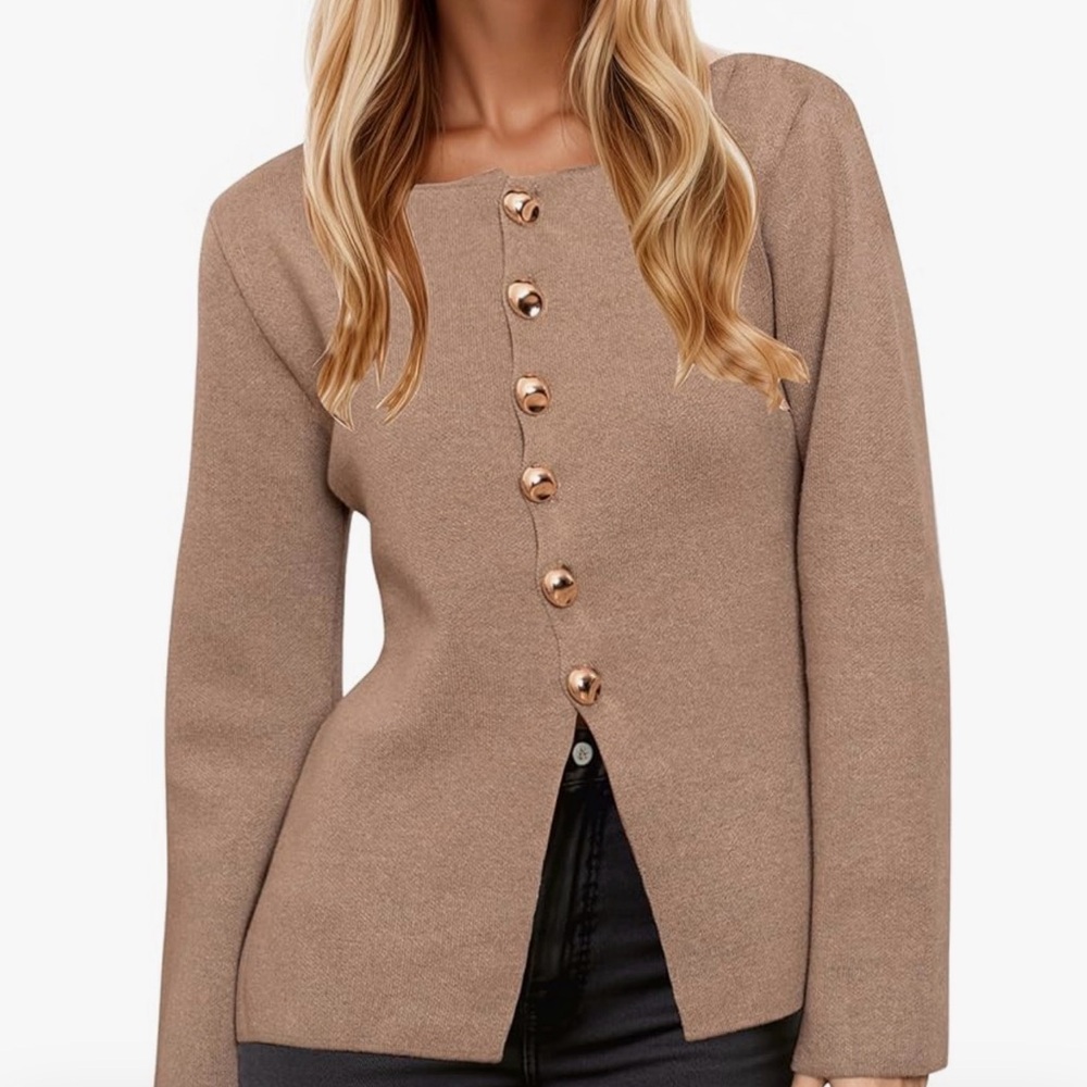 Chic Button-Up Women's Cardigan new SZ L